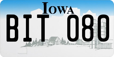 IA license plate BIT080
