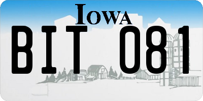 IA license plate BIT081