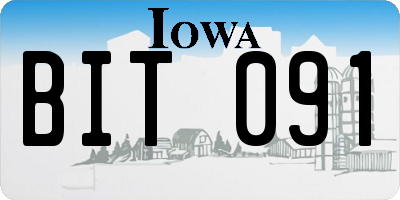 IA license plate BIT091