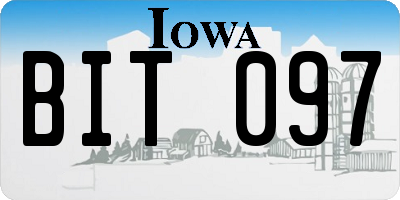IA license plate BIT097