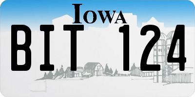 IA license plate BIT124