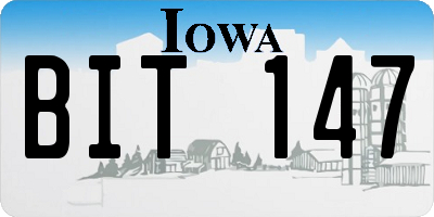 IA license plate BIT147