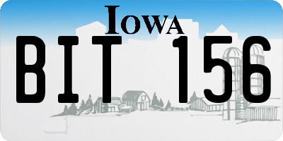 IA license plate BIT156