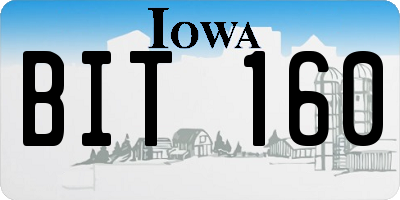 IA license plate BIT160