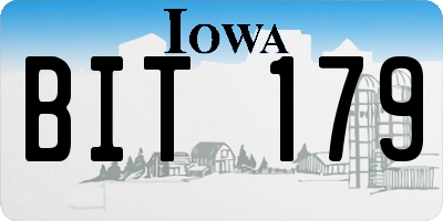 IA license plate BIT179