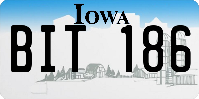 IA license plate BIT186