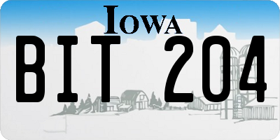 IA license plate BIT204