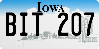 IA license plate BIT207
