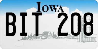 IA license plate BIT208