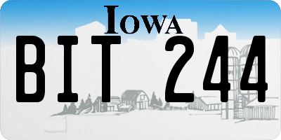 IA license plate BIT244