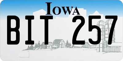 IA license plate BIT257