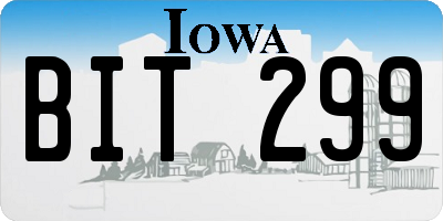 IA license plate BIT299