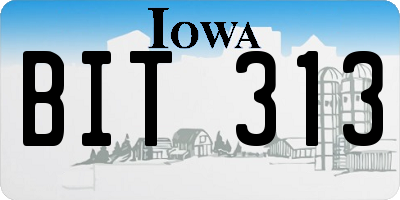 IA license plate BIT313