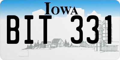 IA license plate BIT331