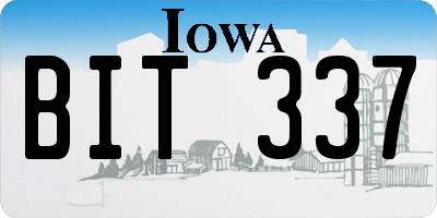 IA license plate BIT337