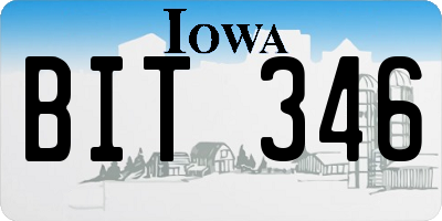 IA license plate BIT346