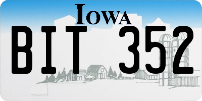 IA license plate BIT352