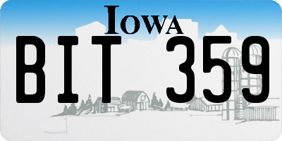 IA license plate BIT359