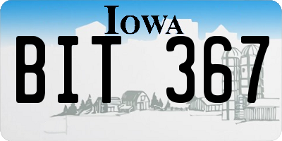 IA license plate BIT367