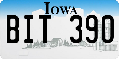IA license plate BIT390