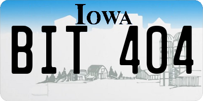 IA license plate BIT404