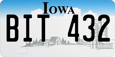 IA license plate BIT432