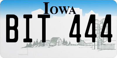 IA license plate BIT444