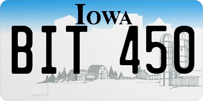 IA license plate BIT450