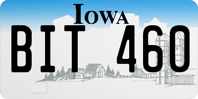 IA license plate BIT460