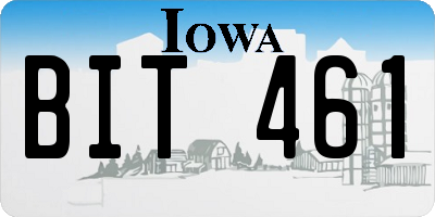 IA license plate BIT461
