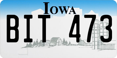 IA license plate BIT473