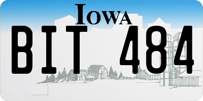 IA license plate BIT484