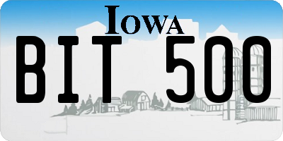 IA license plate BIT500