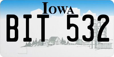 IA license plate BIT532