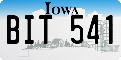 IA license plate BIT541