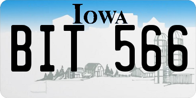 IA license plate BIT566