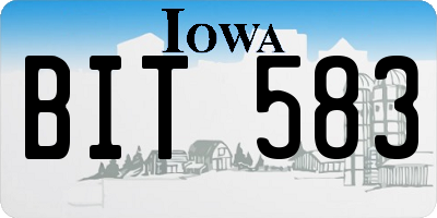 IA license plate BIT583