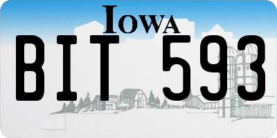 IA license plate BIT593