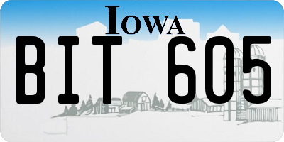 IA license plate BIT605