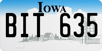 IA license plate BIT635