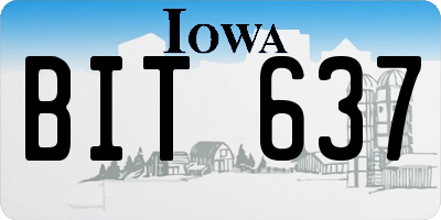 IA license plate BIT637