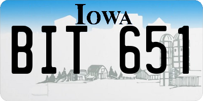 IA license plate BIT651