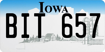 IA license plate BIT657