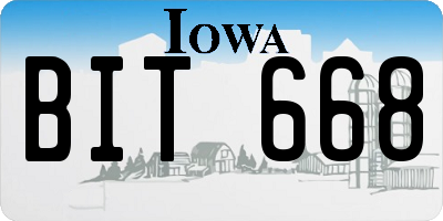 IA license plate BIT668