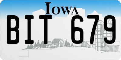 IA license plate BIT679