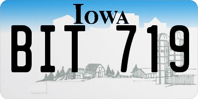 IA license plate BIT719