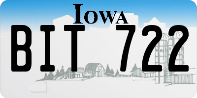 IA license plate BIT722