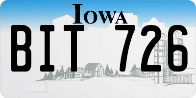 IA license plate BIT726