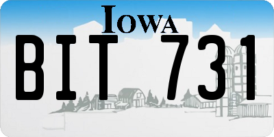IA license plate BIT731