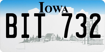 IA license plate BIT732